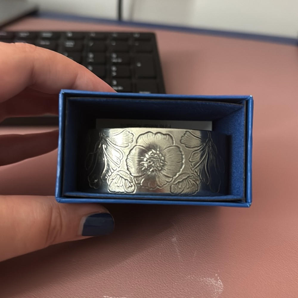 Solid Silver August / Poppy Bangle